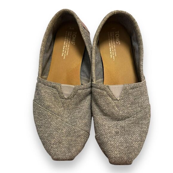 TOMS Gray Wool Alpargatas - Picture 1 of 5